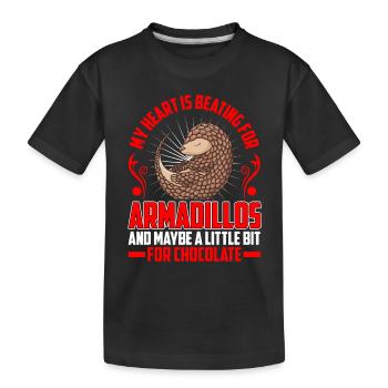 tatou Armadillo Armadillo Le cœur bat pour le tatou - T-shirt bio Premium Enfant - noir - Devant