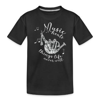 Son de cornemuse écossaise - T-shirt bio Premium Enfant - noir - Devant