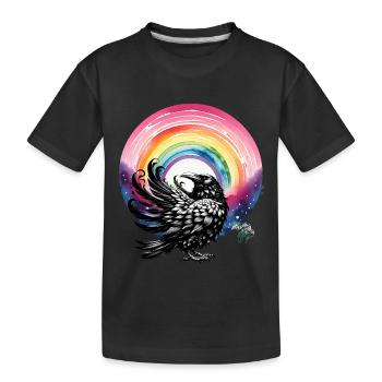 Corbeaux arc-en-ciel Corbeaux Corbeau Printemps corbeau - T-shirt bio Premium Enfant - noir - Devant