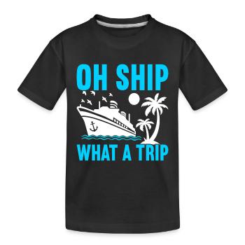 Kreuzfahrt Urlaub Kreuzfahrtschiff - Kinder Premium Bio T-Shirt - Schwarz - Vorne