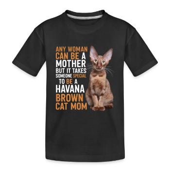 Katze Havanna Braun Geschenk - Kinder Premium Bio T-Shirt - Schwarz - Vorne