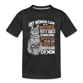 Katze Exotisch Kurzhaar Geschenk - Kinder Premium Bio T-Shirt - Schwarz - Vorne
