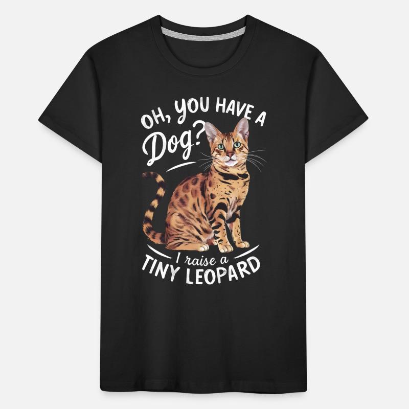 Katze Winzig Leopard Geschenk Kinder Premium Bio T-Shirt