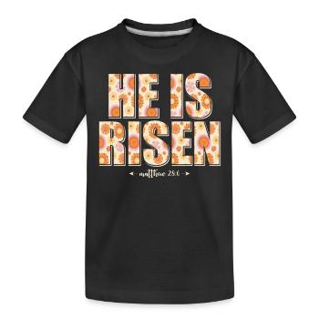 Er Ist Auferstanden Christlich Jesus Jesus - Kinder Premium Bio T-Shirt - Schwarz - Vorne