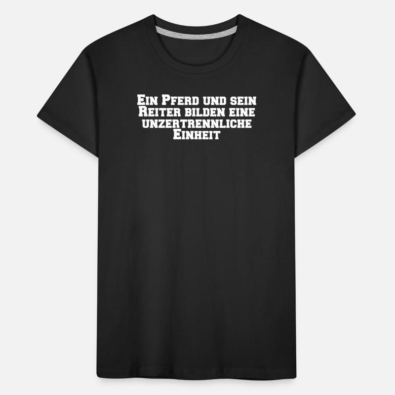 Reiten - Ein Pferd und sein Reiter bilden eine Kinder Premium Bio T-Shirt