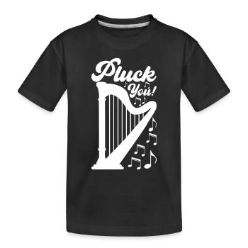 Harp design for harpists - Kids' Premium Organic T-Shirt - black - Front