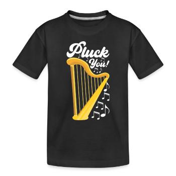 Harp design for harpists - Kids' Premium Organic T-Shirt - black - Front