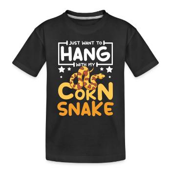 Je veux juste traîner avec mon serpent des blés - T-shirt bio Premium Enfant - noir - Devant