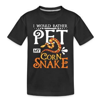 Je préfère caresser mon serpent des blés - T-shirt bio Premium Enfant - noir - Devant