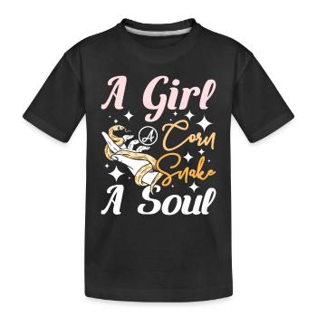 Une fille, un serpent des blés, une âme - T-shirt bio Premium Enfant - noir - Devant