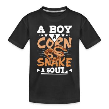 Un garçon, un serpent des blés, une âme - T-shirt bio Premium Enfant - noir - Devant