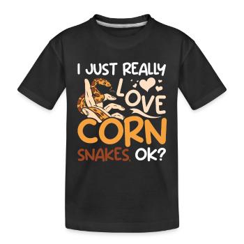 J’aime vraiment les serpents des blés, d’accord ? - T-shirt bio Premium Enfant - noir - Devant