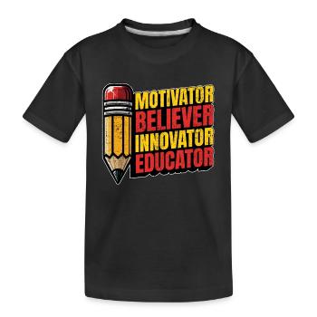 Literature Teacher Motivator Believer Bookworm - Kinder Premium Bio T-Shirt - Schwarz - Vorne