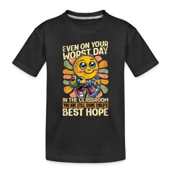Professeur de littérature même dans votre pire journée Éducateur - T-shirt bio Premium Enfant - noir - Devant