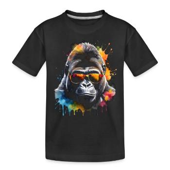 Lunettes de soleil Gorilla Monkey Colorful Animal Design Print - T-shirt bio Premium Enfant - noir - Devant