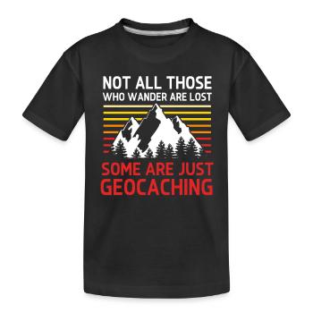 Geocaching Geocache Geocacher - Kids' Premium Organic T-Shirt - black - Front