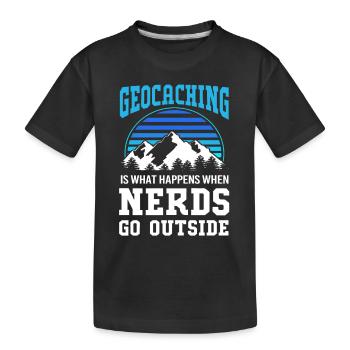 Geocaching Geocache Geocacher - Kids' Premium Organic T-Shirt - black - Front
