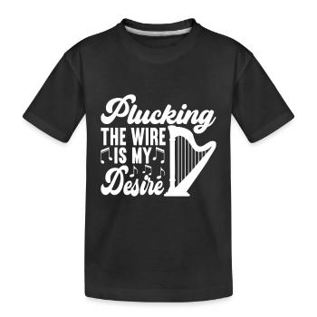 Harp design for harpists - Kids' Premium Organic T-Shirt - black - Front