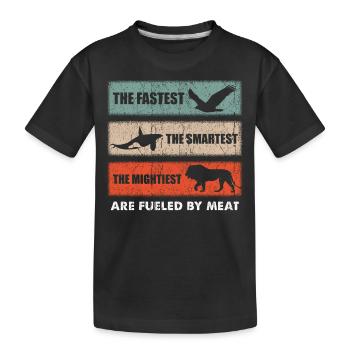 Les plus rapides, les plus intelligents, les plus puissants sont - T-shirt bio Premium Enfant - noir - Devant