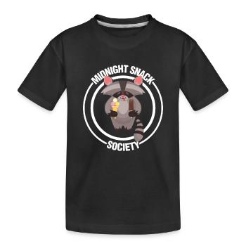 Midnight Snack Society Humour sur la crème glacée au raton laveur - T-shirt bio Premium Enfant - noir - Devant