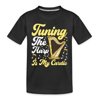 Harp design for harpists - Kids' Premium Organic T-Shirt - black - Front