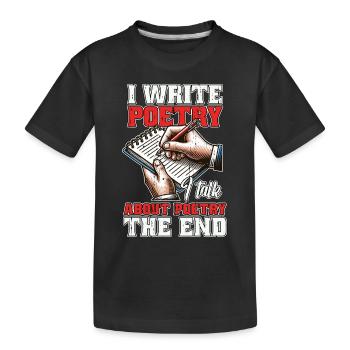 Amateur de poésie J’écris de la poésie Je parle de rat de bibliothèque - T-shirt bio Premium Enfant - noir - Devant