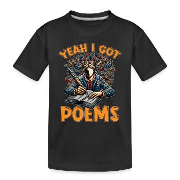 Amateur de poésie oui j’ai des poèmes Professeur de littérature - T-shirt bio Premium Enfant - noir - Devant