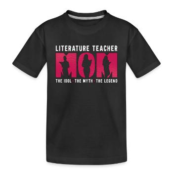 Professeur de littérature Maman L’idole L’instructeur - T-shirt bio Premium Enfant - noir - Devant