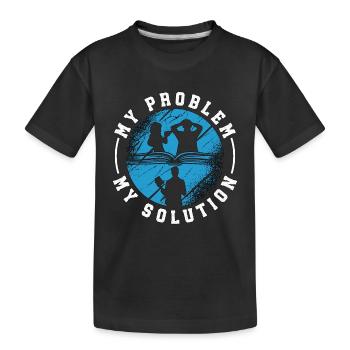 Prof de littérature Mon problème Mon pictogramme Papa Maman - T-shirt bio Premium Enfant - noir - Devant