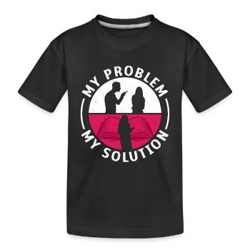 Prof de littérature Mon problème Mon pictogramme Maman Papa - T-shirt bio Premium Enfant - noir - Devant