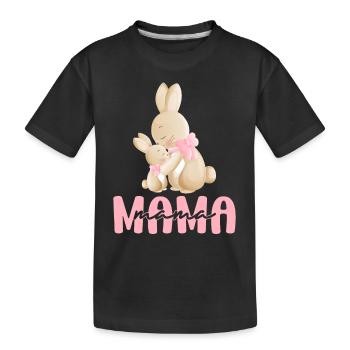 Bunny Mom Child - Kids' Premium Organic T-Shirt - black - Front