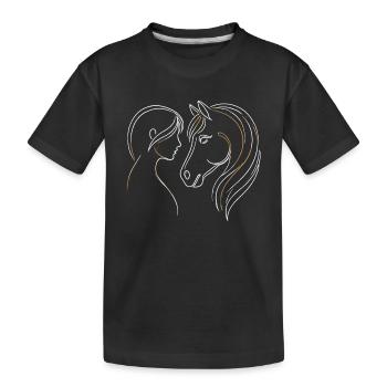Cavalier Équitation Horse Head Equestrian - T-shirt bio Premium Enfant - noir - Devant
