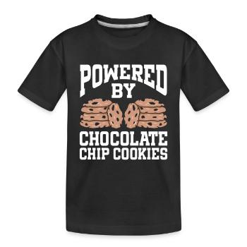 Powered By Chocolate Chip Cookies - Kids' Premium Organic T-Shirt - black - Front