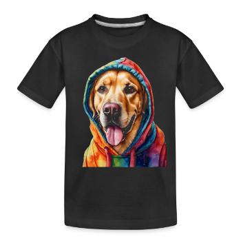 Labrador Retriever Sweat à capuche chien Funny Design Print - T-shirt bio Premium Enfant - noir - Devant