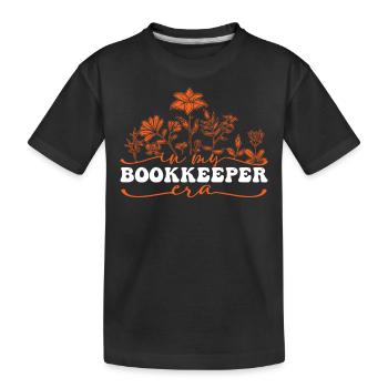 À l’époque de mon comptable avec des fleurs - T-shirt bio Premium Enfant - noir - Devant