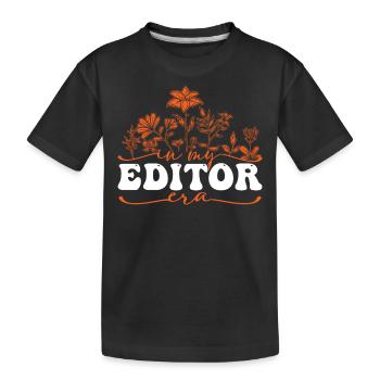 Dans mon époque d’éditeur motif floral - T-shirt bio Premium Enfant - noir - Devant