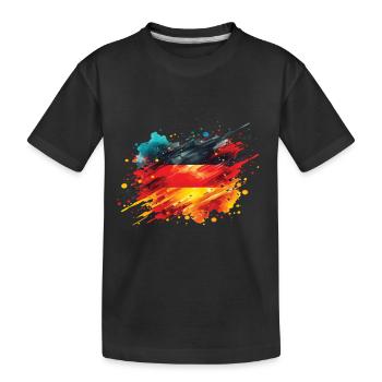 Fahne Deutschland Flagge für Sport Fan - Kinder Premium Bio T-Shirt - Schwarz - Vorne