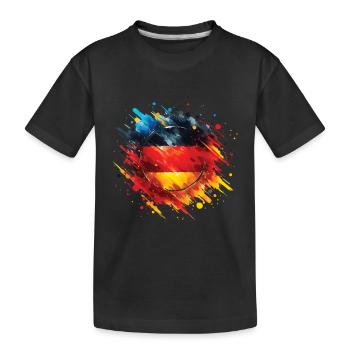Fahne Deutschland Flagge für Sport Fan - Kinder Premium Bio T-Shirt - Schwarz - Vorne