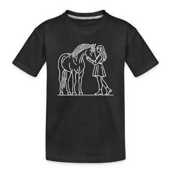 Cavalier Équitation Horse Head Equestrian - T-shirt bio Premium Enfant - noir - Devant