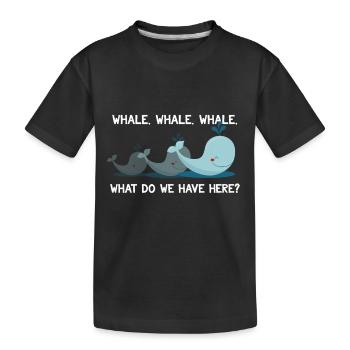 Wal Wal Wal Wal Was haben wir hier lustiges Wortspiel - Kinder Premium Bio T-Shirt - Schwarz - Vorne