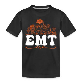 In My EMT Era Mit Blumenmotiv - Kinder Premium Bio T-Shirt - Schwarz - Vorne