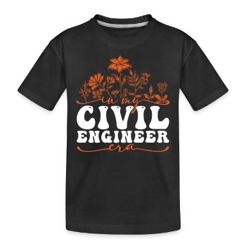 Dans mon Génie Civil Époque Motif Floral - T-shirt bio Premium Enfant - noir - Devant