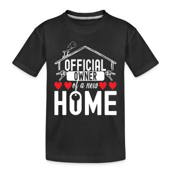 Pendaison de crémaillère des propriétaires - T-shirt bio Premium Enfant - noir - Devant