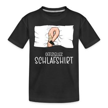 Offizielles Schlafshirt Flamingo Schlafanzug - Kinder Premium Bio T-Shirt - Schwarz - Vorne