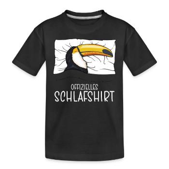 Offizielles Schlafshirt Tukan Schlafanzug - Kinder Premium Bio T-Shirt - Schwarz - Vorne