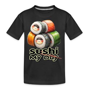 Sushi Ma journée - T-shirt bio Premium Enfant - noir - Devant
