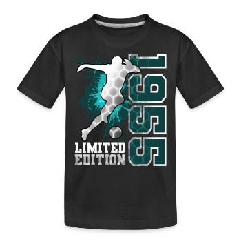1955 Fußball Limited Edition Geburtstag - Kinder Premium Bio T-Shirt - Schwarz - Vorne