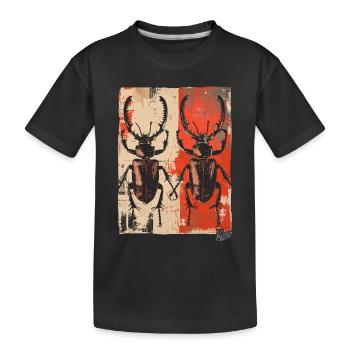 Jumeaux du gros coléoptère cerf-volant - T-shirt bio Premium Enfant - noir - Devant