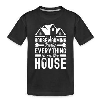 Pendaison de crémaillère des propriétaires - T-shirt bio Premium Enfant - noir - Devant