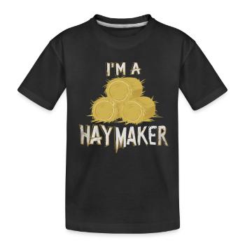 Lustiger Heumacher Bauernhof Lebensstil Heu - Kinder Premium Bio T-Shirt - Schwarz - Vorne